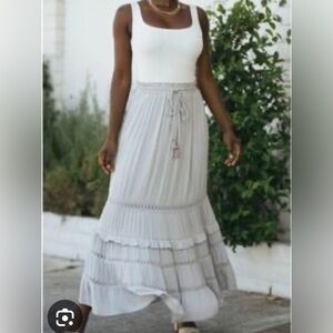 Dove Grey In Loom Maxi Skirt NWT